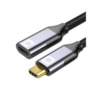 Câble d'extension USB-C Thunderbolt 3.0, transfert de données ultra-rapide 20 Gbps, supporte 4K/60 Hz, charge rapide 100W, aluminium Space Grey, compatible avec iPhone, MacBook, iPad Pro (2m)