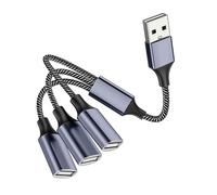 Câble d'extension USB en métal pour plusieurs appareils - Construction d'un mâle vers une femelle et C mâle vers une femelle - Câble de transfert de données USB de 30 cm