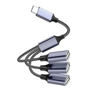 Câble d'extension USB en métal pour plusieurs appareils - Construction d'un mâle vers une femelle et C mâle vers une femelle - Câble de transfert de données USB de 30 cm