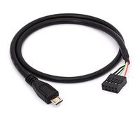 Câble d'extension USB Femelle 9 Broches vers Micro USB mâle - Câble d'extension Micro mâle vers 10 Broches Femelle - Cordon (50 cm)