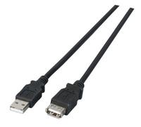 Câble d'extension USB2.0 A-A, mâle-Bu. -- 1,0m, noir, LSZH