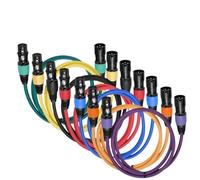 Câble d'extension XLR mâle à femelle à 3 broches, cordon blindé équilibré for Microphone, haut-parleur, mélangeur, lumières de scène DMX, paquet de 7(1.8m)