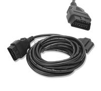 Câble Diagnostique OBD2, Câble D'extension OBD-II 16 Broches Mâle vers Femelle pour Voiture 5m/16,4 pi Adaptateur Rallonge Diagnostic pour Connexion L'outil Automobile OBD2