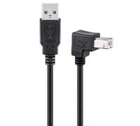 Câble d'imprimante coudé USB 2.0 type A vers type B compatible avec HP, Epson, Canon, Brother, Lexmark, Scanner, Disque dur, Photographie Noir 1 mètre