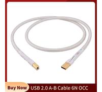 Câble D'imprimante De Données De Radiateur Usb 2.0,Fil Plaqué Argent 6n Occ,Type A B,Extension Audio Pour Hp,Il,Epson,Prquinze,Blanc - Type 0.5m