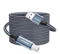 Câble d'imprimante USB 2.0 - 4 m - USB A vers USB B - Câble USB 2.0 type B - Scanner haute vitesse - Compatible avec Lexmark Dell HP Canon Epson Xerox Brother DAC et plus encore - Gris