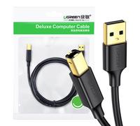 Câble d'imprimante USB 2.0 AB UGREEN US135, plaqué or, 2 m (noir)