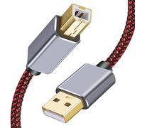 Câble d'imprimante USB 2.0 de type A mâle vers B mâle haute vitesse compatible avec HP, Canon, Dell, Lexmark, Xerox, Samsung, etc. 1,5 m