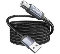 Câble d'imprimante USB 2.0 extra long de 5 m, USB type A vers type B, compatible avec HP, Canon, Dell, Epson, Lexmark, interface audio, clavier Midi et plus encore