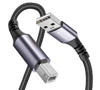 Câble d'imprimante USB 2.0 type B - 6 m - Câble USB A vers USB B - Câble d'imprimante pour HP, Canon, Epson, Samsung, pixma, Dell, Lexmark, Xerox, Brother