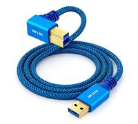 Câble d'imprimante USB 3.0 à angle droit de 90 degrés, 5 Gbit/s de type A vers B mâle, câble d'imprimante en nylon tressé USB 3.0 pour imprimantes, moniteurs, station d'accueil, disques durs externes