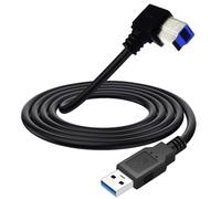 Câble d'imprimante USB 3.0 coudé à 90 degrés - USB 3.0 type A mâle vers B mâle - Câble d'imprimante compatible avec HP, Epson, Dell, Canon, Lexmark, Xerox, Frère, Samsung (1,5 m) (Down)