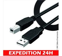 Câble d'Imprimante USB A-B - ZISONIX - 1.8M - Noir - Compatible avec tous les modèles HP
