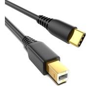 Câble d'imprimante USB C 1 m Midi Cable, 2.0 USBC vers USB B plaqué or 1 m Câble d'imprimante USBC pour iPhone 15 16 17 Macbook Dell, HP, Canon Scanner, imprimante, piano numérique, clavier MIDI
