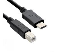 Câble d'imprimante USB C vers USB B pour HP pour Canon, cordon adaptateur haute vitesse avec noyau en cuivre pour impression de téléphone portable, fil de données noir robuste pour scanner et