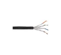 Câble d'installation extérieure S / FTP PiMF Cat.7a AWG 23 Cuivre 1200 Mhz PE noir 100m