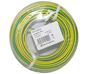 Câble d'installation rigide - H07V-U - 1x1.5mm² - L : 25 m - bobinot - jaun