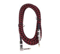 Câble d'instrument de Guitare, Gaine Solide de Longue Durée Cordon d'interconnexion Audio de Guitare Résistant aux Nœuds Rouge et Noir pour Mandoline (3 m / 9,8 pieds)