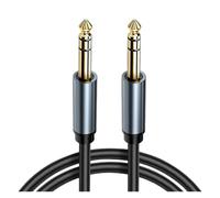 Câble d'instrument Jack plaqué Or 6.35 Mm à 6.35 Mm, câble Audio stéréo équilibré TRS 6.35mm 1/4 "mâle à 6.35mm 1/4" mâle TRS(Stereo,3m)