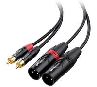 câble d'interconnexion asymétrique double RCA vers XLR 1,8 m, 2 câbles RCA vers XLR mâle (câble double XLR vers RCA) - 1,8 m