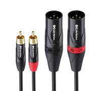câble d'interconnexion asymétrique double RCA vers XLR 3 m, 2 câbles RCA vers XLR mâle (câble double XLR vers RCA) - 3 m