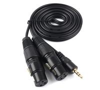 Câble d'interconnexion asymétrique mini jack stéréo TRS 3,5 mm vers double XLR femelle 3 broches,câble répartiteur en Y (1,5 m)