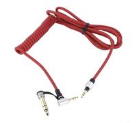 Câble d'interconnexion audio 3,5 mm vers 6,5 mm pour systèmes de casque de studio pour équipement audio professionnel et consoles de mixage avec construction à faible interférence (rouge)