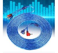 Câble d'interconnexion audio RCA transparent bleu auto de voiture de 5 mètres ultra flexible-TIM