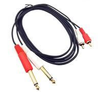 Câble d'interconnexion audio stéréo double 6,35 mm vers double RCA 6,35 mm