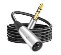 Câble d'interconnexion audio symétrique XLR vers TRS 6,35 mm avec connecteurs plaqués or conducteurs OFC et double blindage pour équipement audio (1 m)