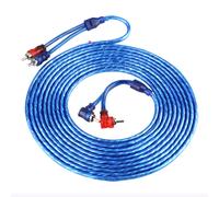 Cable d'interconnexion audio transparent bleu RCA de voiture automatique de 5 mètres ultra flexible