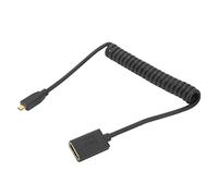 Câble D'interface Multimédia Micro HD, 4.0mm/0.2in Micro HD vers HDMI Femelle Câble Fin Câble Adaptateur à Ressort Câble de Connexion Universel 1.2m (Pointe Droite)