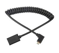 Câble D'interface Multimédia Micro HD, 4.0mm/0.2in Micro HD vers HDMI Femelle Câble Fin Câble Adaptateur à Ressort Câble de Connexion Universel 1.2m (Plié à Droite à 90 degrés)