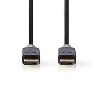 Nedis Câble DisplayPort mâle-mâle 2,00 m 4K@60Hz plaqué or rond PVC anthracite/gris boîte