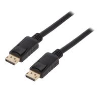 Cable DisplayPort 1.2 prise male des deux cotes 3D 4K UHD 5m - Noir