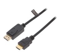Cable DisplayPort 1.2 prise male HDMI prise male 3D 4K 3m - Noir