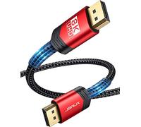Câble DisplayPort 1,4 1 m, JSAUX 32,4 Gbps High Speed DP 1.4 8K @ 60 Hz HDR, 4K@144Hz/120Hz, 2K@240Hz 165Hz 144Hz DSC 1.2, 3D Compatible avec FreeSync G-Sync Gaming Monitor Carte graphique TV-Rouge
