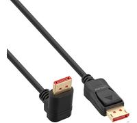 InLine Câble DisplayPort 1.4 8K4K coudé vers le bas Noir/doré 1 m