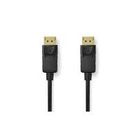 Câble DisplayPort 1.4 Nedis 2m Noir - 7680x4320 120Hz, Contacts Nickel, AWG28, Bande passante 32.4 Gbps, Connecteurs Mâle Verrouillables