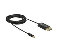 DeLOCK 83710 Câble Adaptateur Vidéo USB Type-C vers DisplayPort 2m Noir - Résolution 4K - Connecteurs Plaqué Or - Compatible Windows/macOS/Android