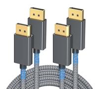 Câble DisplayPort 8K 60Hz 4.5M(2-Pack),Cordon ultra rapide DP 1.4 mâle pour ordinateur portable/PC/TV/moniteur de jeux,Prise en charge la bande passante HBR3 de 32.4Gbps,4K@144Hz,2K@165Hz,1080P@240Hz