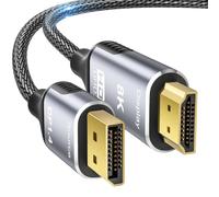 Câble DisplayPort 8K vers HDMI 2.1 de 2 m - 8K @ 60 Hz 4K @ 240 Hz 2K @ 240 Hz, cordon tressé unidirectionnel DP vers HDMI compatible avec PC, Dell, HP, AMD, Lenovo, moniteur, projecteur