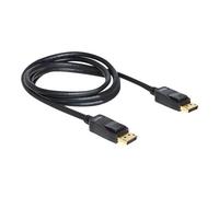 Câble de raccordement Delock DisplayPort Fiche mâle DisplayPort 2 m noir 82585 4K UHD, torsadé, contacts dorés, blindage triple Câble DisplayPort
