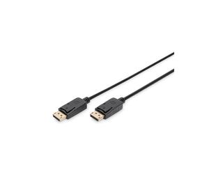 Câble DisplayPort Digitus AK-340100-030-S Mâle/Mâle 3m Version 1.2, support 4K/2K 60Hz, contacts nickelés, AWG28, cuivre, noir
