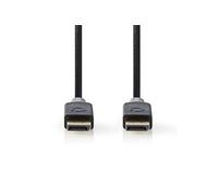 Nedis Câble DisplayPort mâle-mâle 2,00 m 4K@60Hz plaqué or rond PVC anthracite/gris boîte