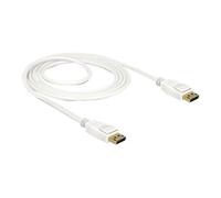 Câble de raccordement Delock DisplayPort Fiche mâle DisplayPort 1.5 m blanc 85509 contacts dorés, torsadé, blindage triple, 4K UHD Câble DisplayPort