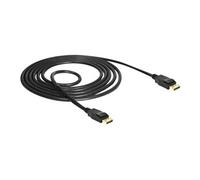 Câble de raccordement Delock DisplayPort Fiche mâle DisplayPort 1.5 m noir 85508 contacts dorés, torsadé, blindage triple, 4K UHD Câble DisplayPort