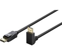 Câble DisplayPort goobay 2.0/2.1, 54 Gbit/s prend en charge FreeSync et G-Sync, HDCP 2.2, Dynamic HDR et 32 canaux audio/spécialement conçu pour le gaming/connecteur à 90° - 1 m / 77056