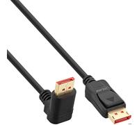 InLine Câble DisplayPort 1.4, 8K/4K, coudé vers le haut, noir/or, 1 m