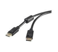 Renkforce DisplayPort Câble de raccordement Fiche mâle DisplayPort, Fiche mâle DisplayPort 0.50 m noir UHD 4K @ 60 Hz contacts dorés, avec noyau en ferrite